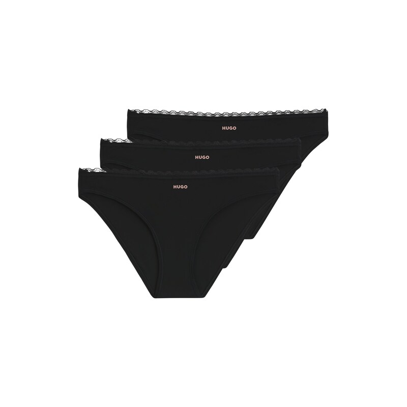 HUGO Three-pack of briefs with lace trim