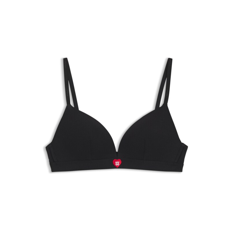 HUGO Stretch fabric triangle bra with branded straps