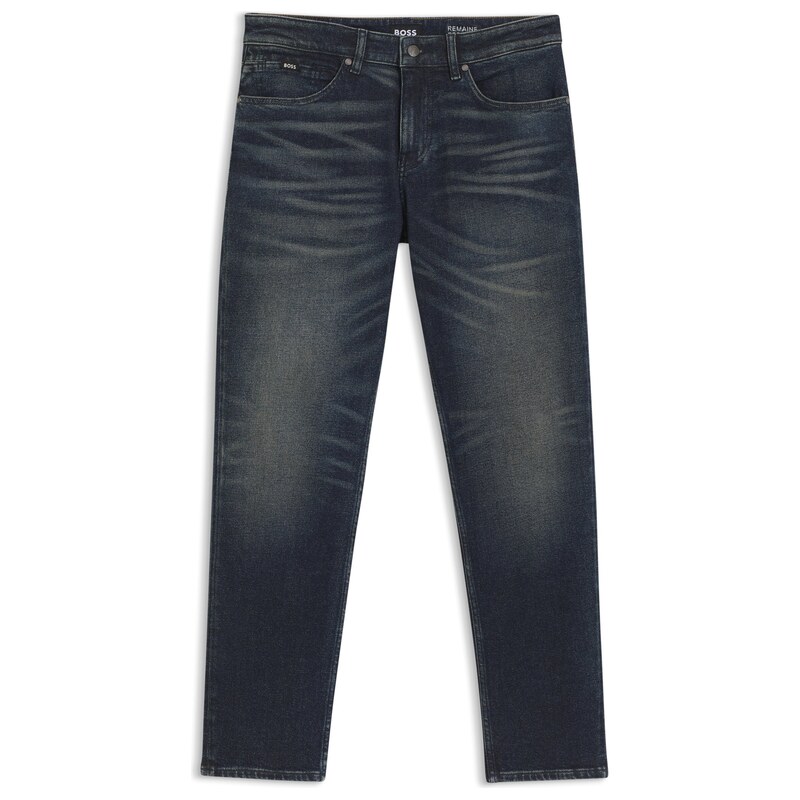 BOSS Regular-fit jeans in indigo stretch cotton-blend