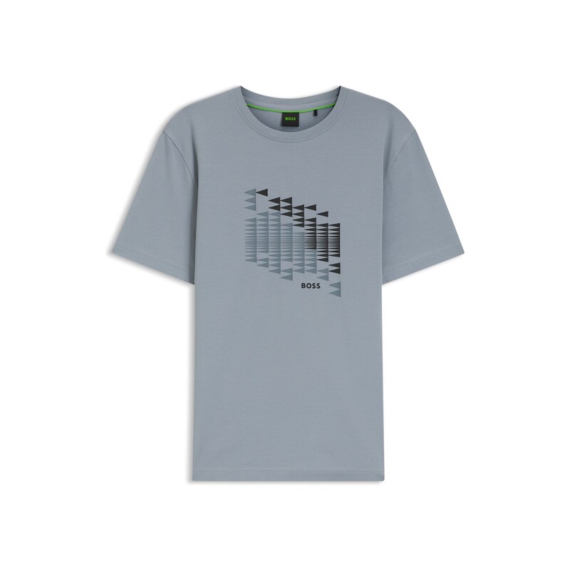 BOSS Stretch-cotton T-shirt with flag artwork