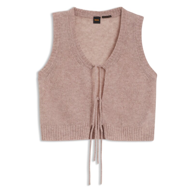 BOSS Tie-front cardigan in Italian yarn