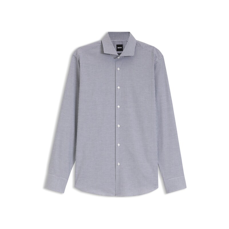 BOSS Regular-fit shirt in structured stretch cotton