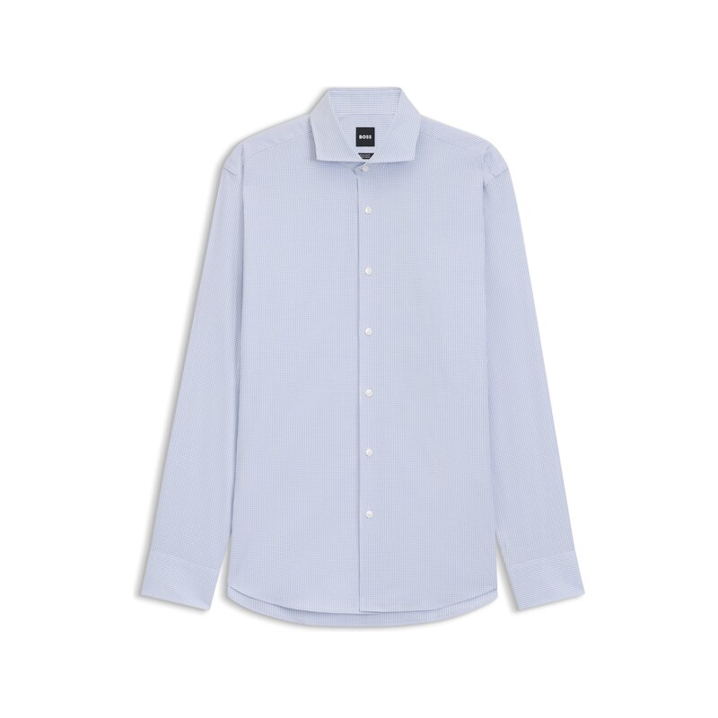 BOSS Regular-fit shirt in structured stretch cotton