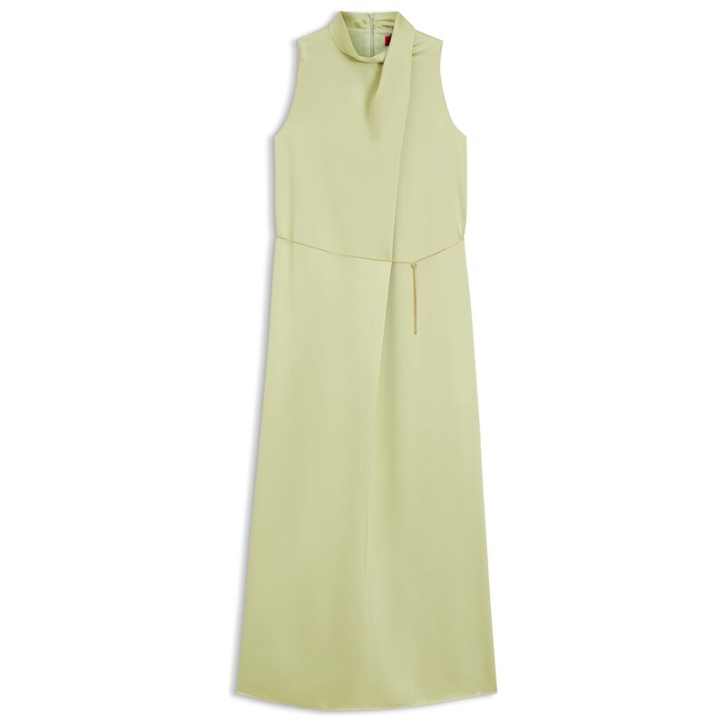 HUGO Satin maxi dress with removable chain belt