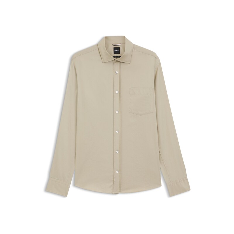 BOSS Casual-fit cotton shirt with spread collar