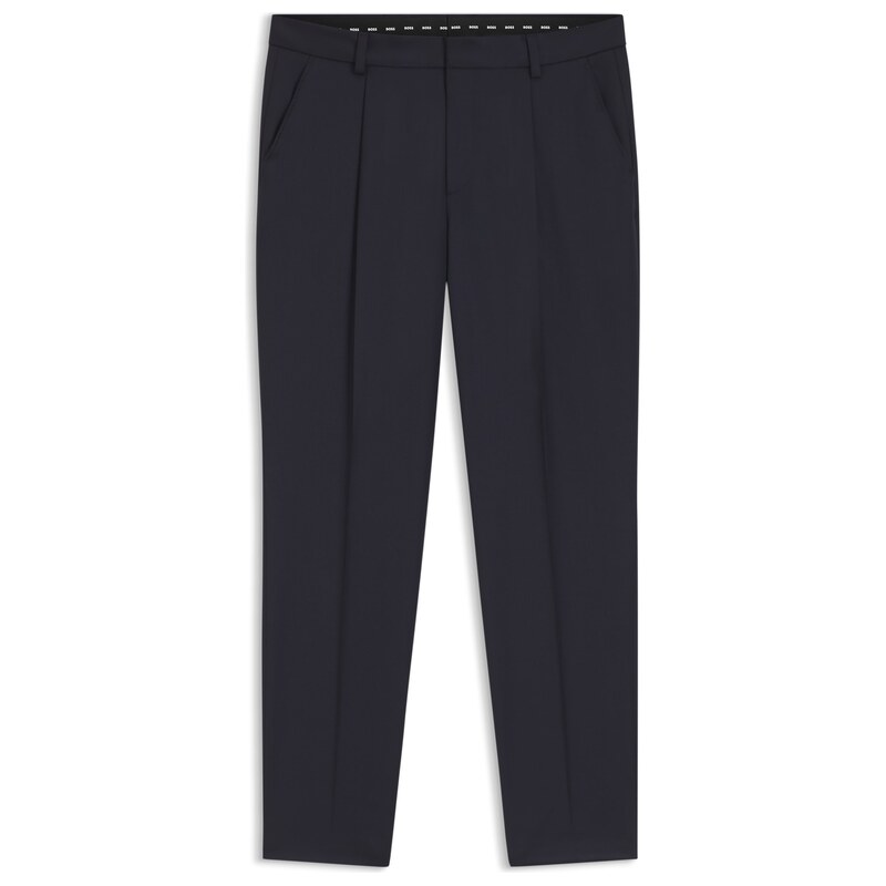 BOSS Tapered-fit trousers in virgin-wool serge