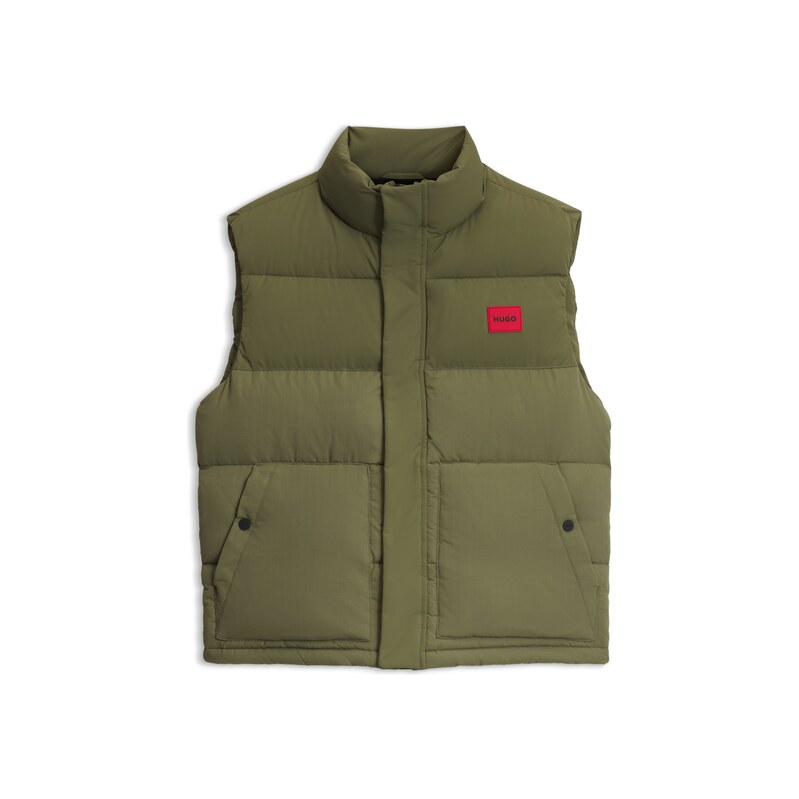 HUGO Lightweight puffer gilet with red logo detail
