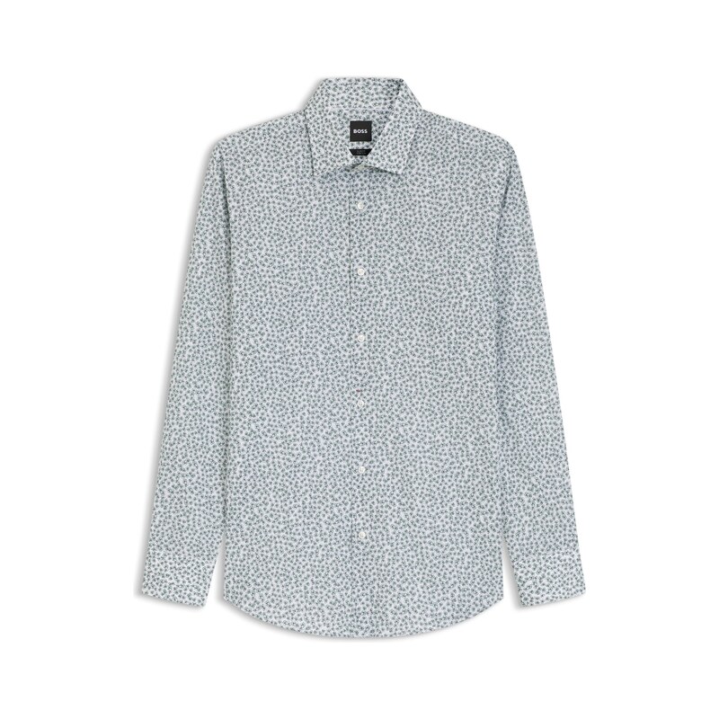 BOSS Slim-fit business shirt in stretch poplin