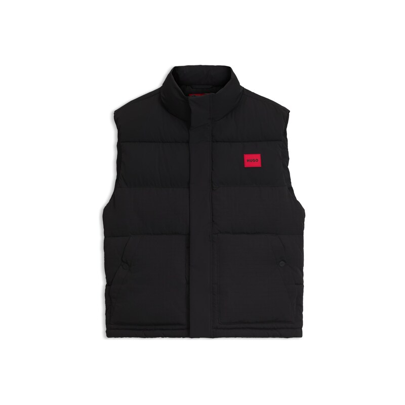 HUGO Lightweight puffer gilet with red logo detail