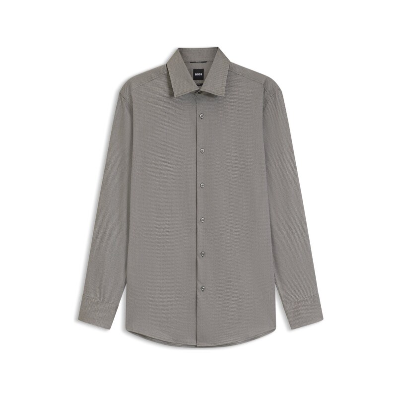 BOSS Slim-fit shirt in a thermoregulating structured cotton