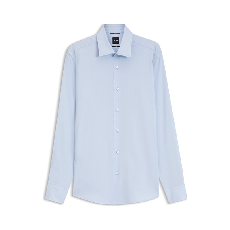 BOSS Slim-fit shirt in a thermoregulating structured cotton