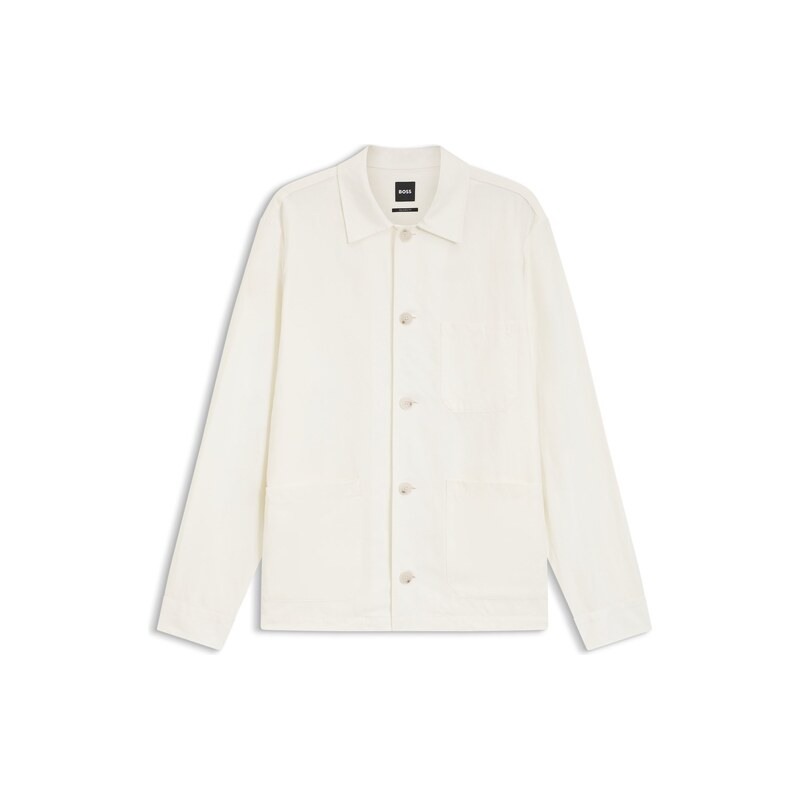 BOSS Relaxed-fit overshirt in solid twill