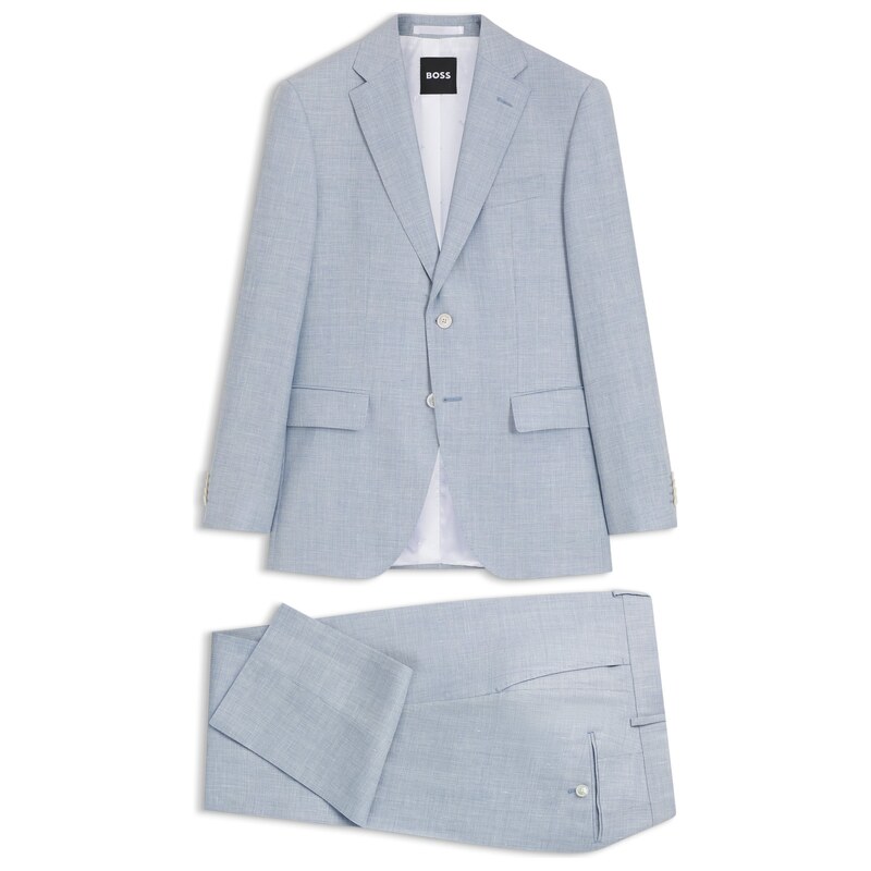 BOSS Two-piece regular-fit suit in checked fabric