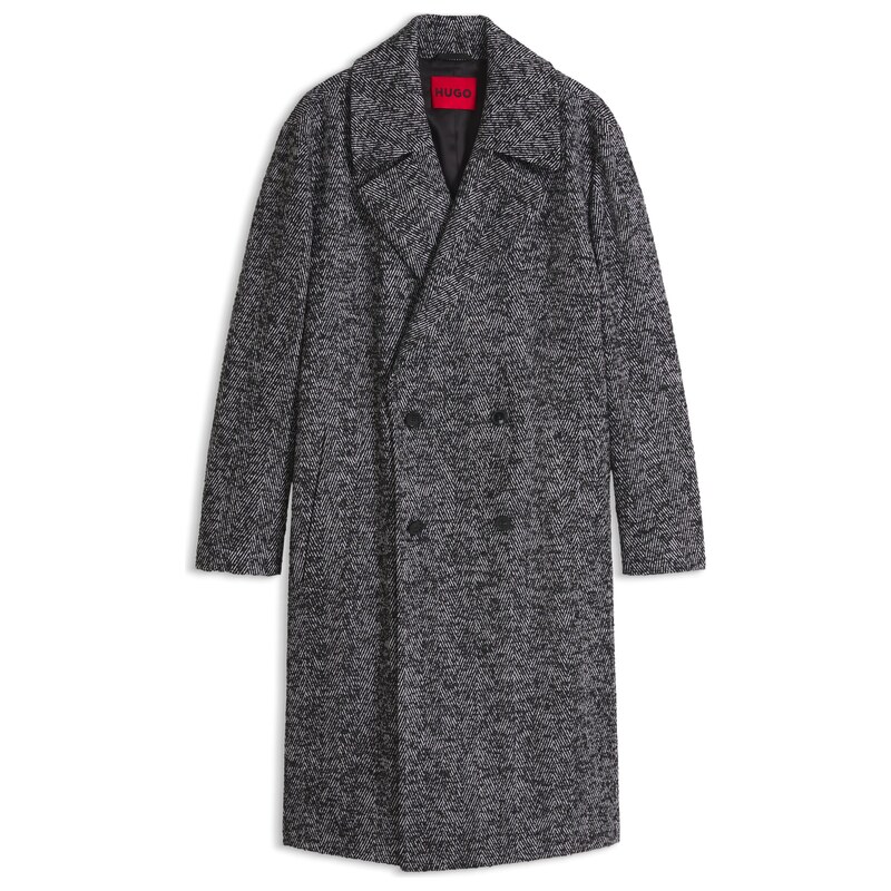 HUGO Double-breasted coat in a virgin wool blend