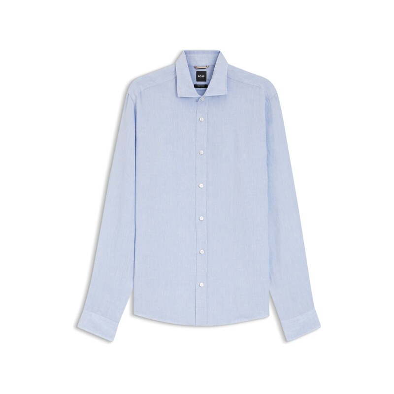 BOSS Regular-fit shirt in washed linen