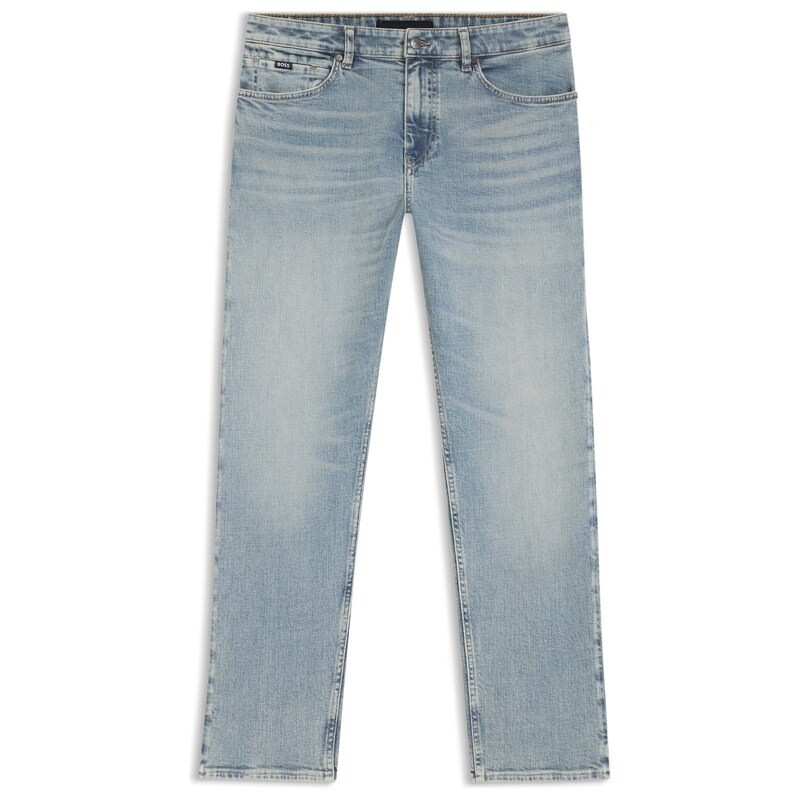 BOSS Straight-fit jeans in blue stretch denim
