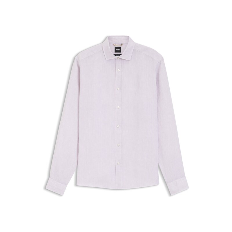 BOSS Regular-fit shirt in washed linen