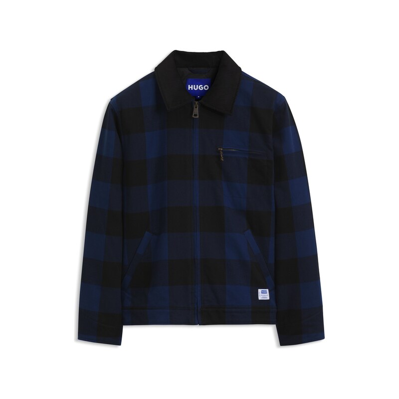 HUGO Padded jacket in Glen-check cotton flannel