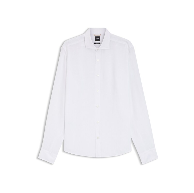 BOSS Regular-fit shirt in washed linen
