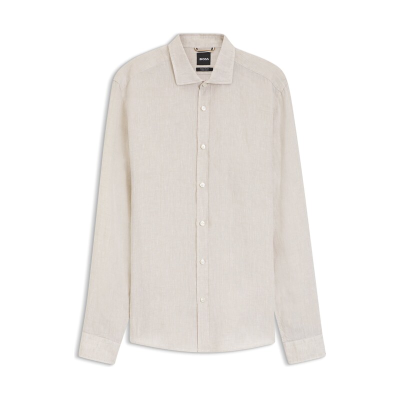 BOSS Regular-fit shirt in washed linen