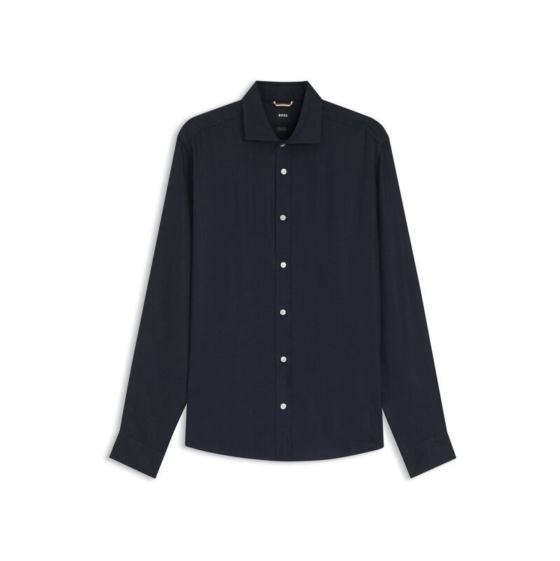 BOSS Regular-fit shirt in washed linen