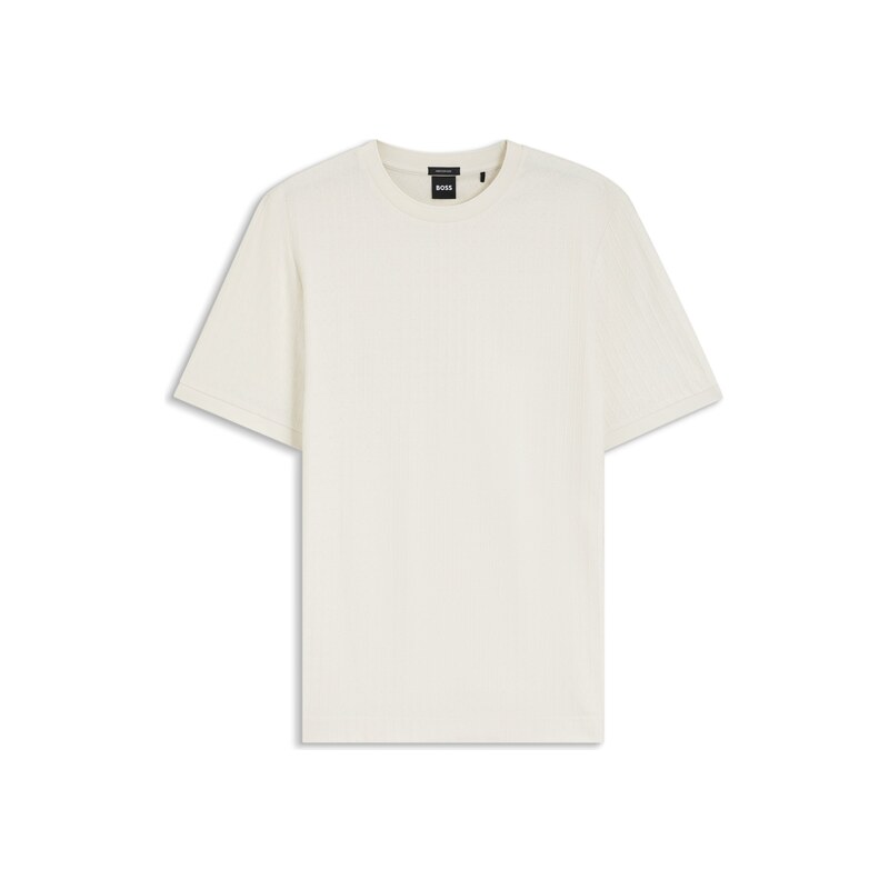 BOSS Geometric-jacquard T-shirt in cotton