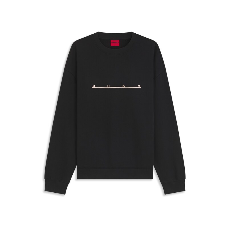 HUGO Cotton sweatshirt with spaced-out logo print