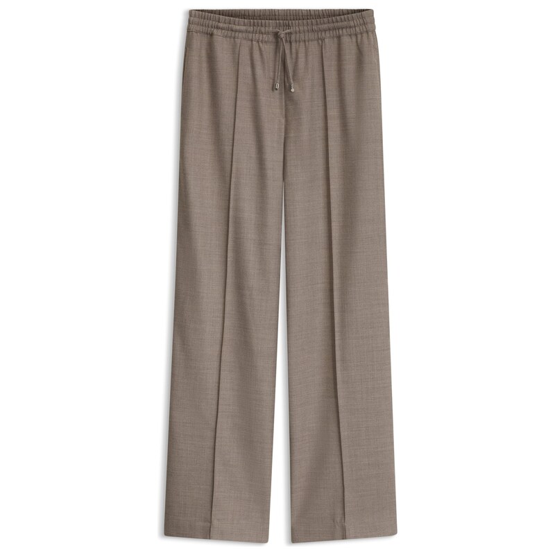 BOSS Straight-fit trousers in flannel with drawstring waist