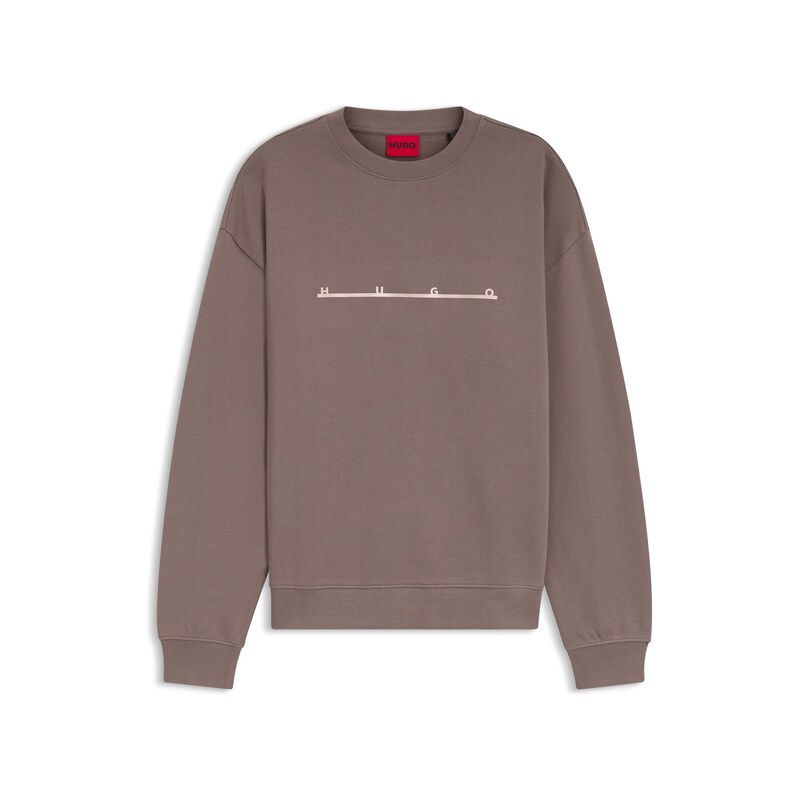 HUGO Cotton sweatshirt with spaced-out logo print