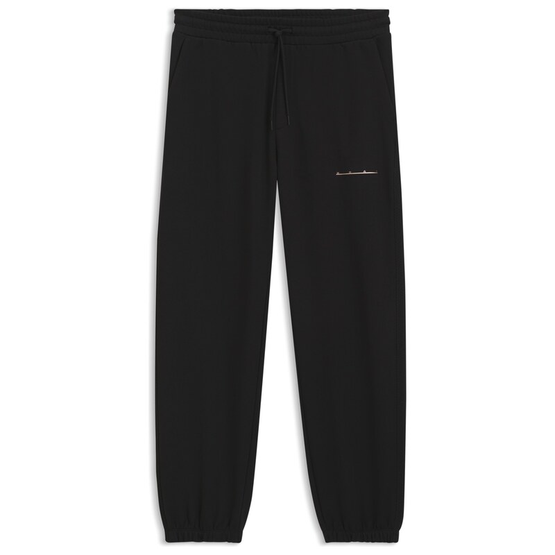 HUGO Relaxed-fit cotton trousers with streetwear logo