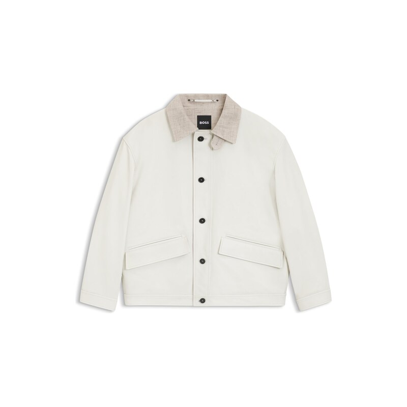 BOSS Oversized-fit jacket in nappa leather
