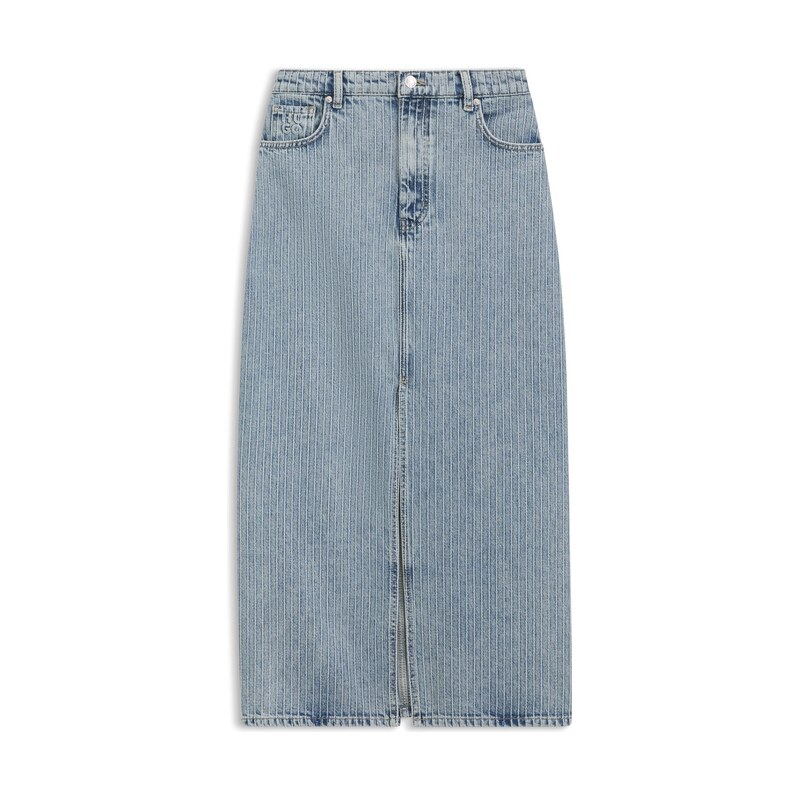 HUGO Regular-fit skirt in striped rigid denim