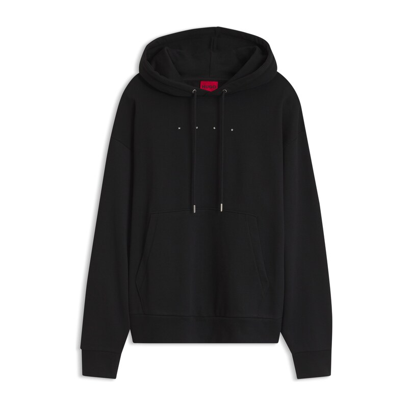 HUGO Oversize-fit hoodie with front and back logo prints