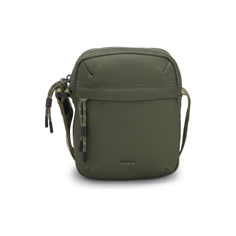 HUGO Twill reporter bag with metallic logo lettering