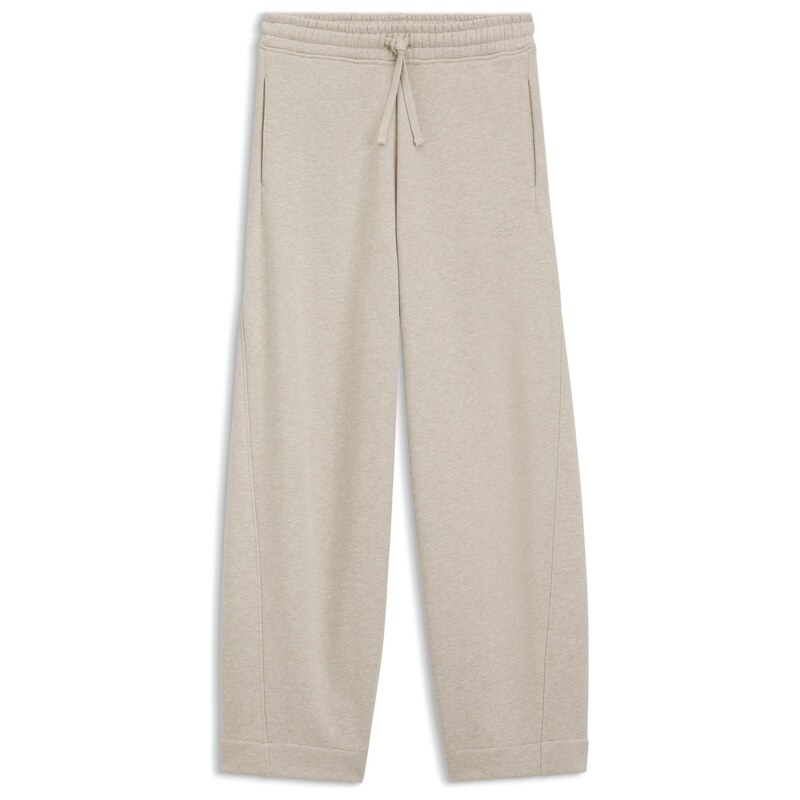 BOSS Relaxed-fit barrel-leg trousers in melange jersey