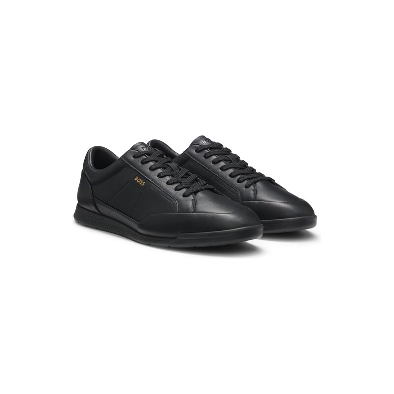 BOSS Leather trainers with foil logo