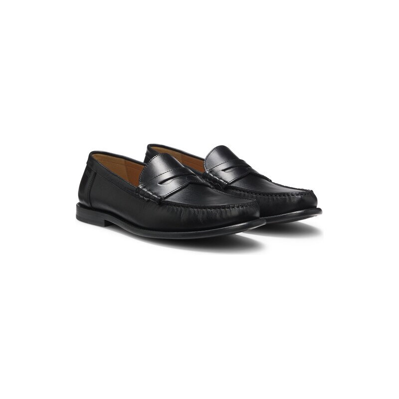 BOSS Leather moccasins with penny trim