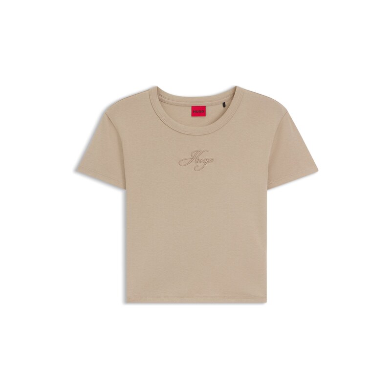 HUGO Cotton-blend T-shirt with embroidered logo