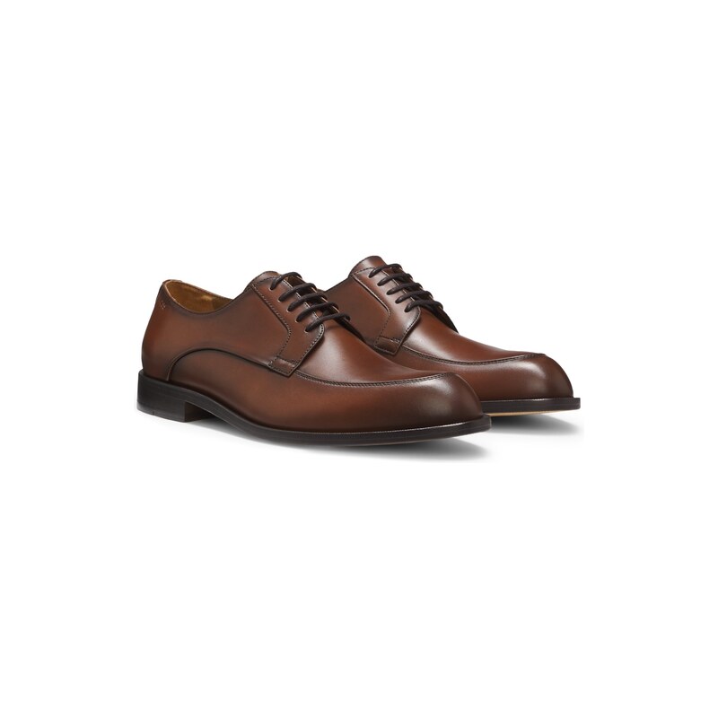 Leather Derby shoes with embossed logo