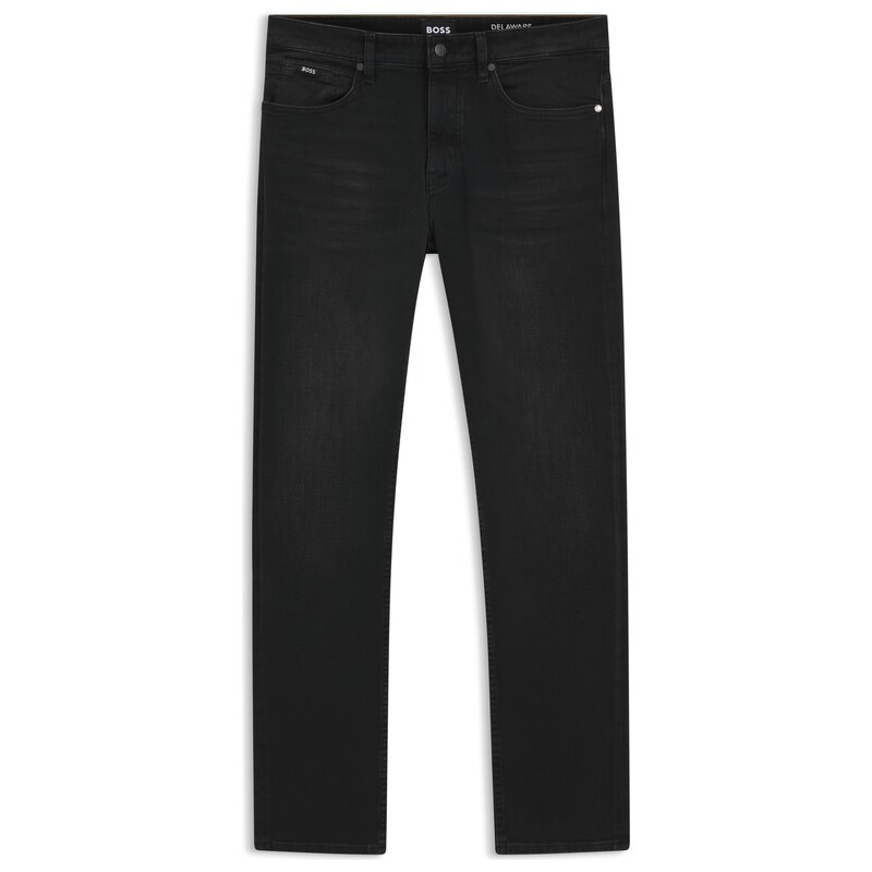 BOSS Delaware slim-fit jeans in black stretch denim