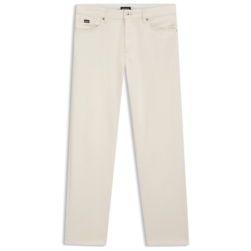 BOSS Straight-fit jeans in Italian ecru denim