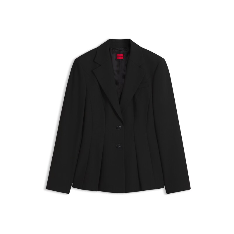 HUGO Regular-fit blazer with pleated peplum hem
