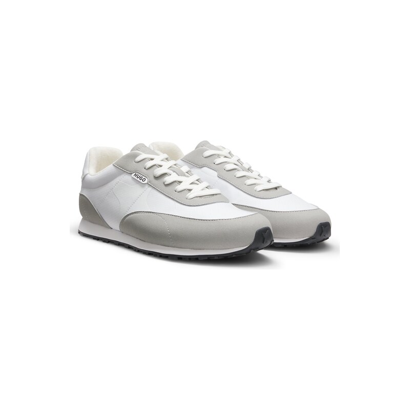 HUGO Ripstop lace-up trainers with EVA-rubber sole