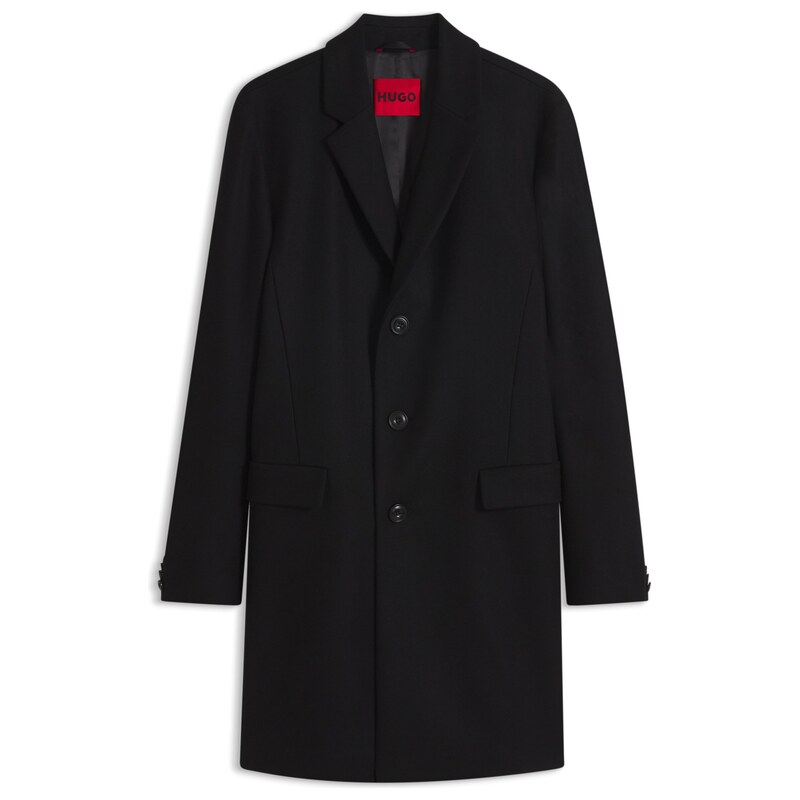 HUGO Slim-fit coat with three-button closure