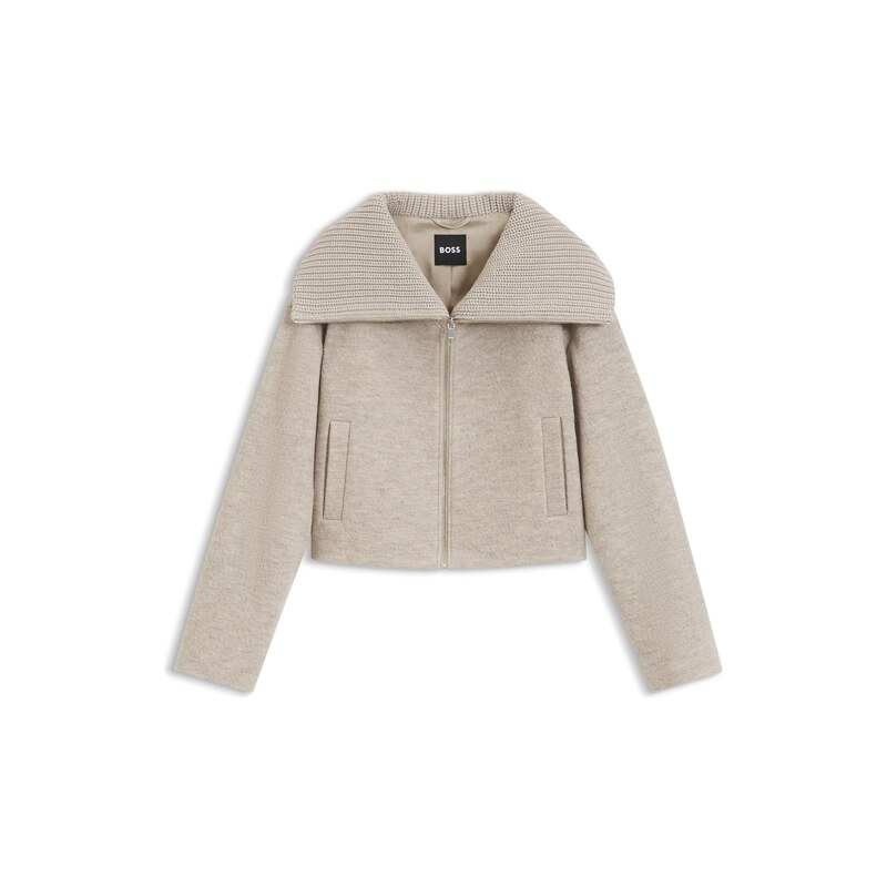 BOSS Zip-front jacket in virgin wool