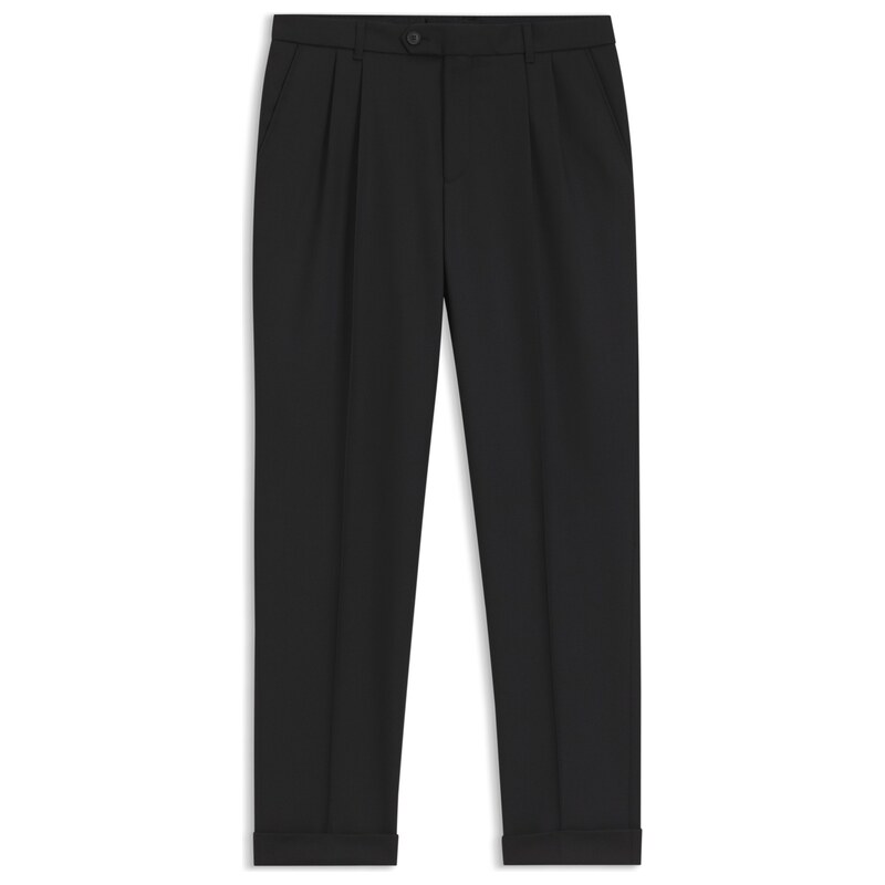 BOSS Double-pleat trousers in virgin wool