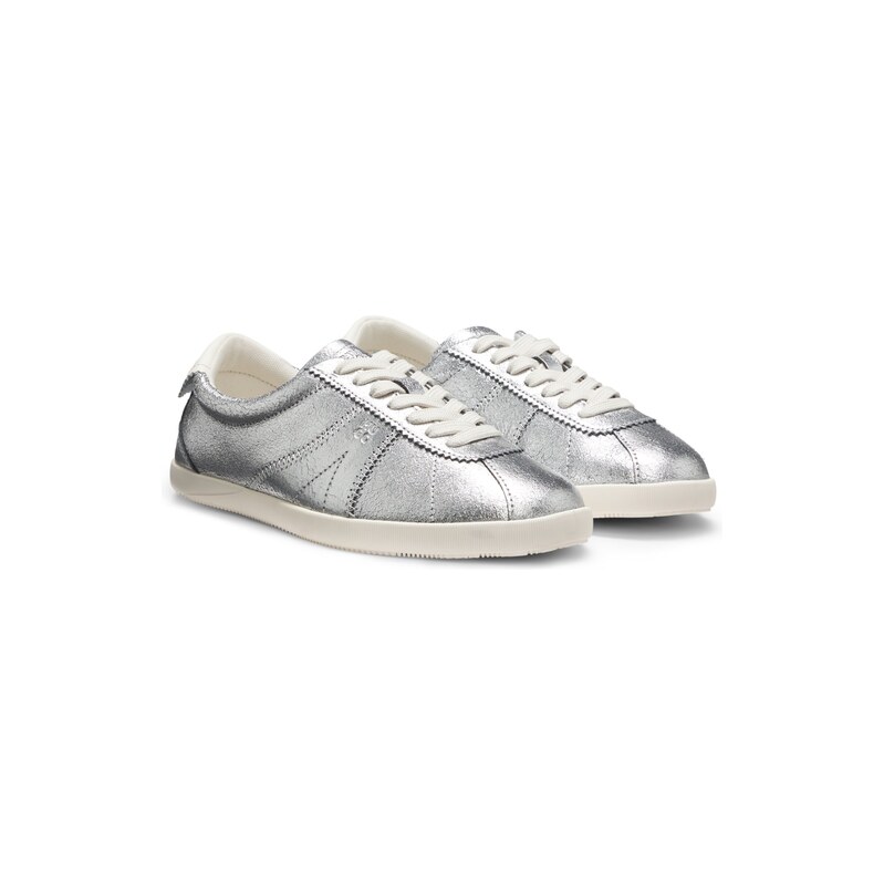 HUGO Metallic-effect trainers in leather