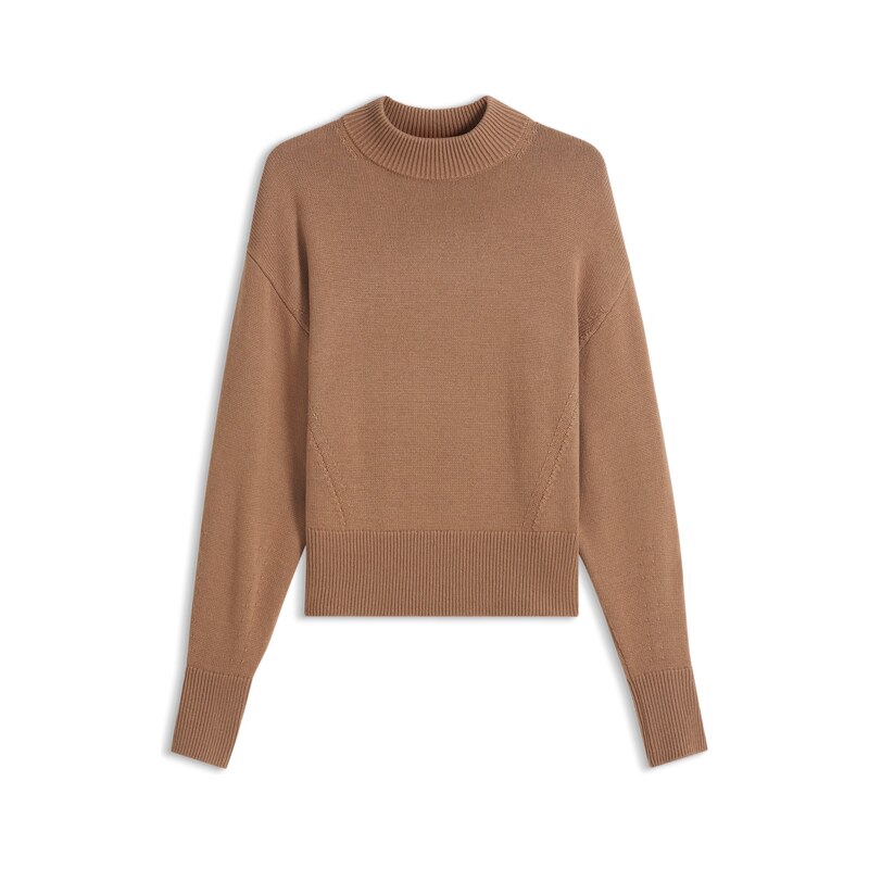 HUGO Relaxed-fit knitted sweater with mock neckline