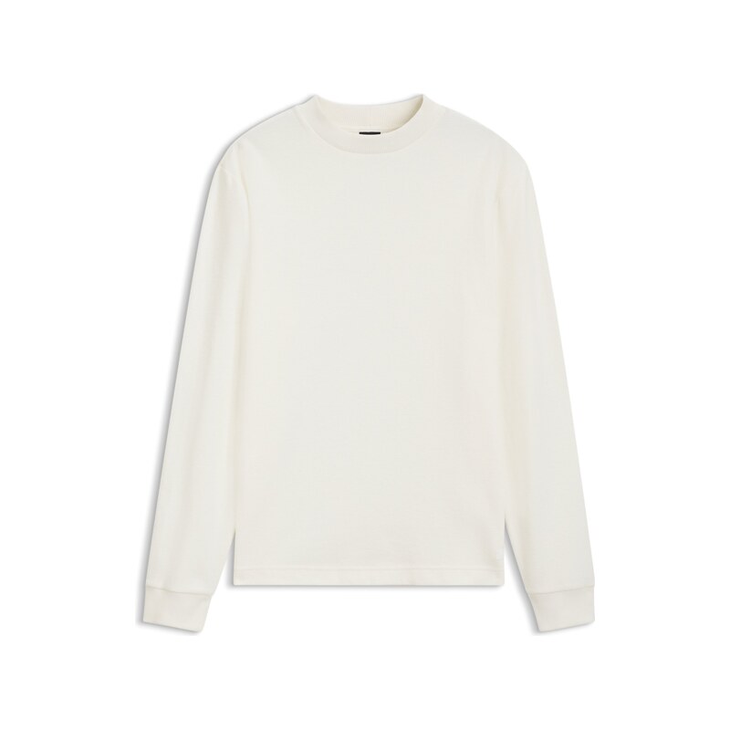 BOSS Long-sleeved T-shirt in cotton with mock neckline