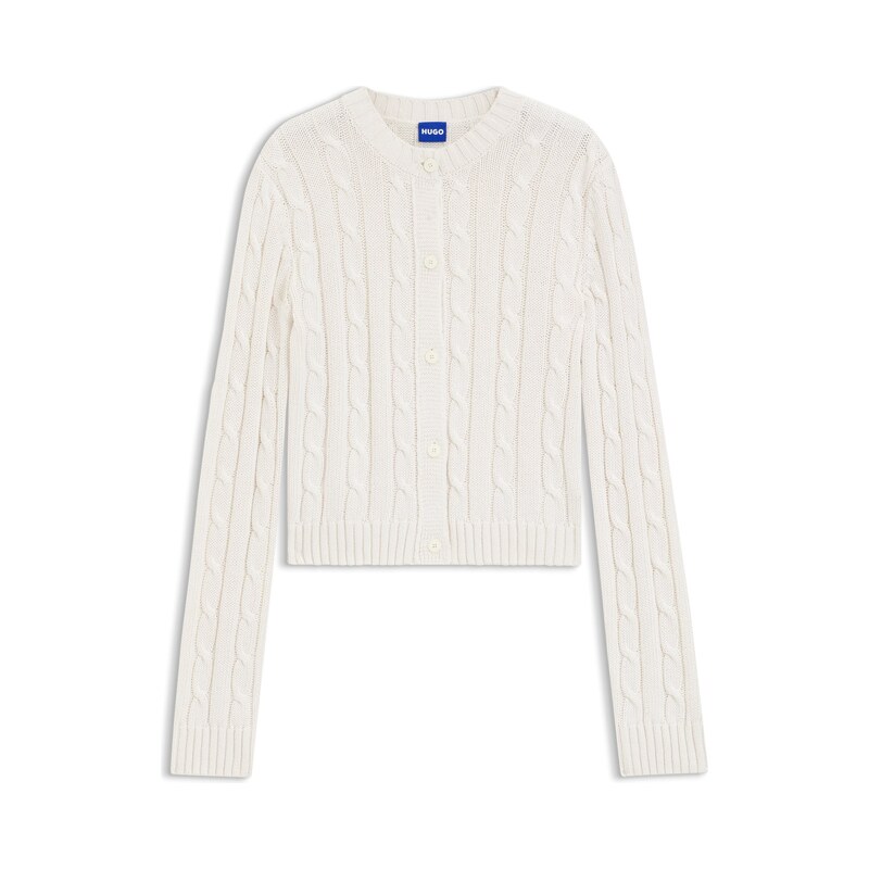 HUGO Cable-knit cardigan with buttoned closure